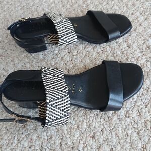 Italian Shoemakers woven two tone tweed sandals size 6.5